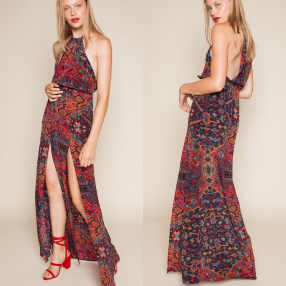 STONE COLD FOX SILK MAXI DRESS CULT GAIA REFORMATION FOR LOVE LEMONS
